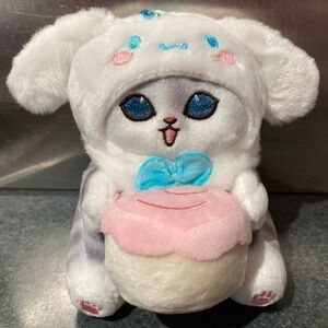 🐶🐱🧁14cm Sanrio Mofusand Cat Cross-Dressing  Cinnamoroll Puppy Cupcake Plush Doll